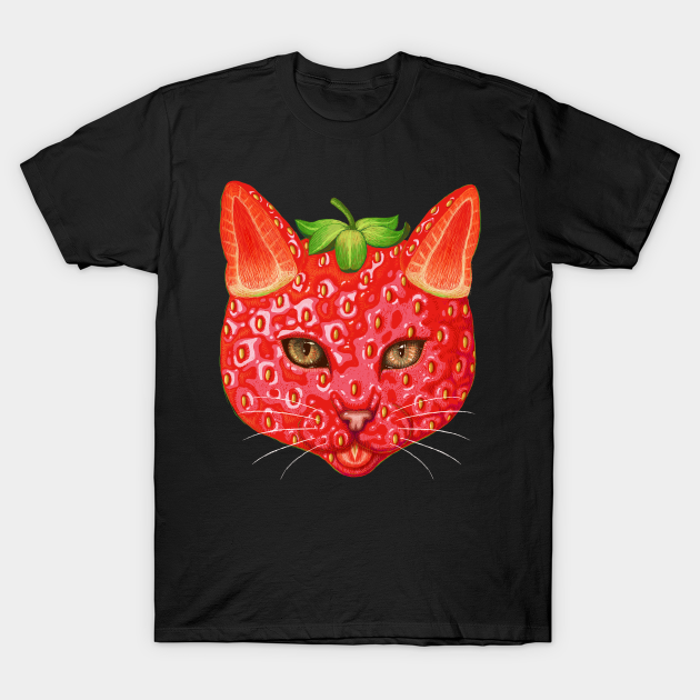 strawberry cat Cat TShirt TeePublic